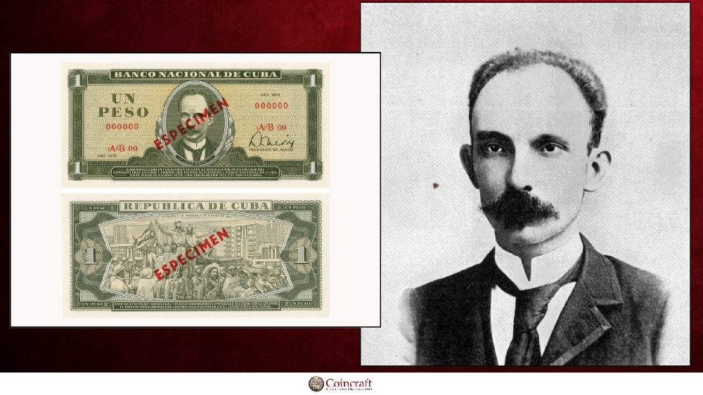 Cuban Peso Featuring José Martí (1853 - 1895) - Coincraft